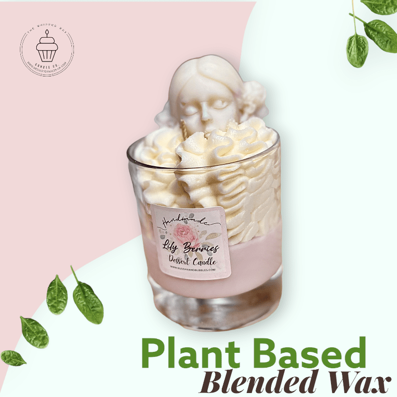 Handmade Luxury Dessert Candle with Whipped Wax and Lady Bust Wax Melt
