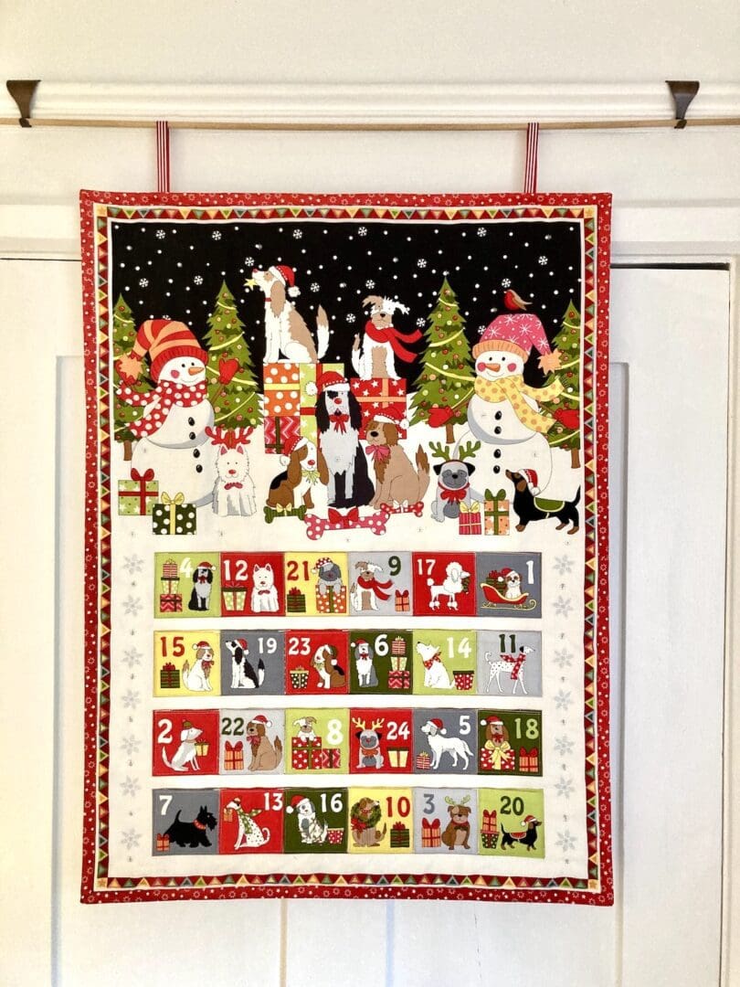 Quilted dog advent calendar