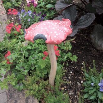 Red & White Spotty Ceramic Mushroom