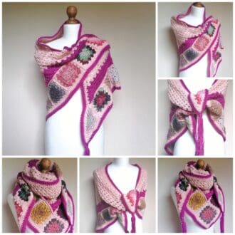 boho granny square shawl
