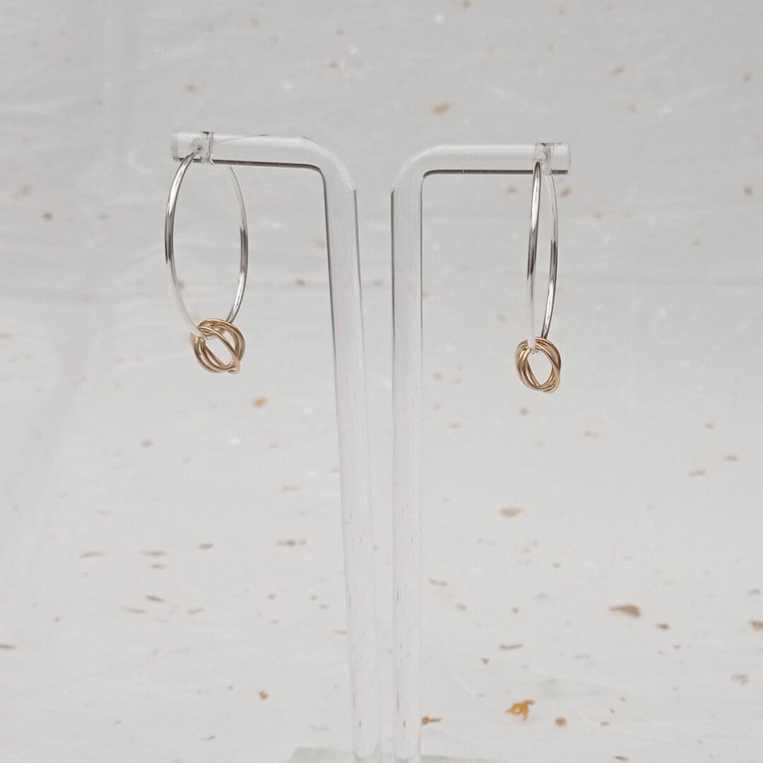 sterling silver and filled gold hoop earrings