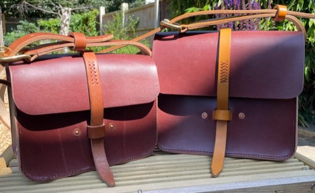 Anastasia bags size large in Australian Nut and London Tan leather handmade