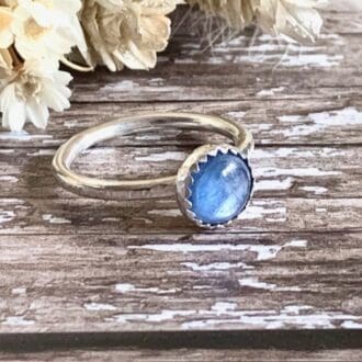 Blue Fluorite and Sterling Silver Gemstone Ring