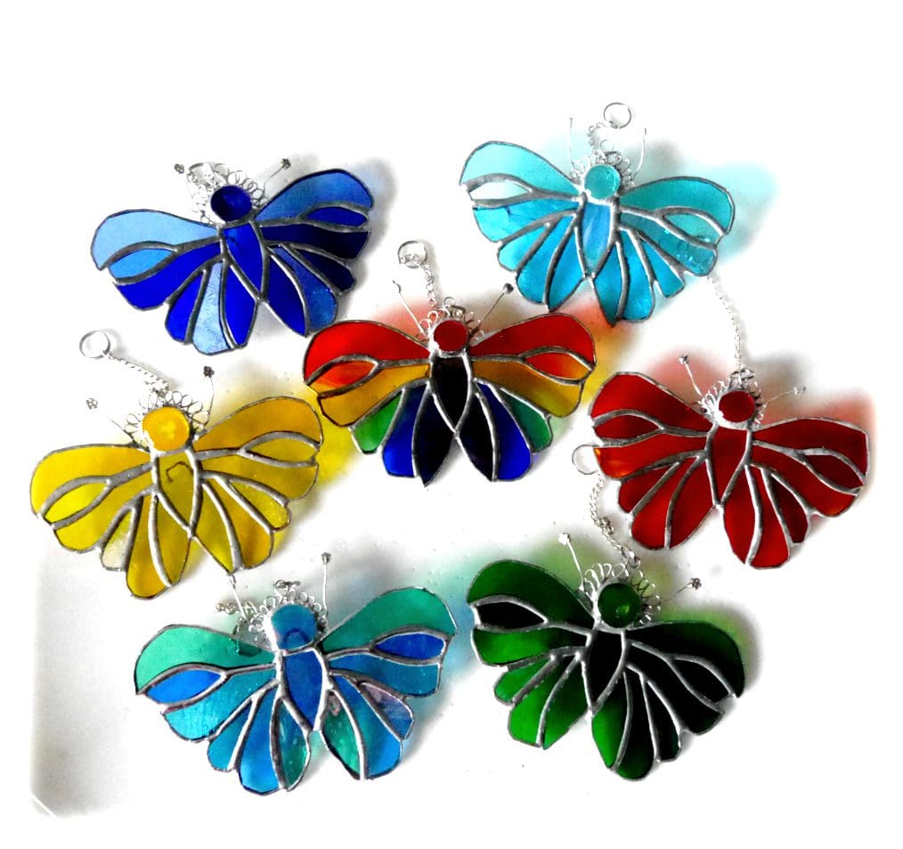 Butterfly stained glass suncatcher colour choice