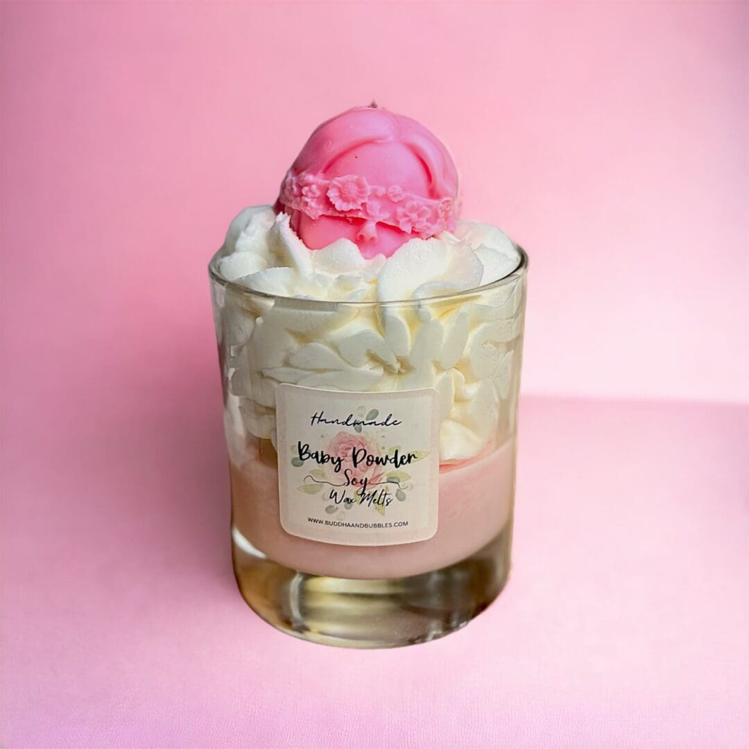 Luxury Whipped Wax Candle with Lady Head - Baby Powder parfum