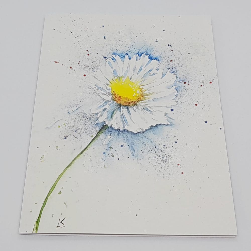 Daisy artwork from an original Watercolour on A5 Blank Greetings card