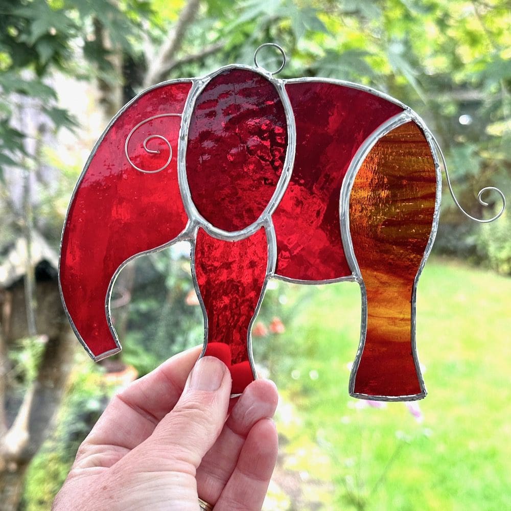 Elephant Stained Glass Suncatcher | The British Craft House