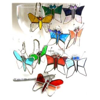 Flutterby Butterfly stained glass decoration plant ornament