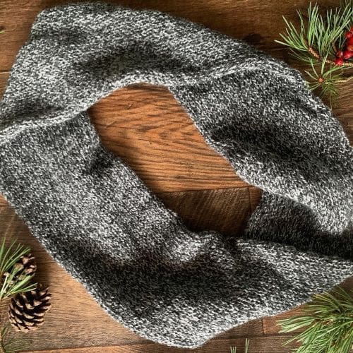 Knitted soft grey marl infinity scarf