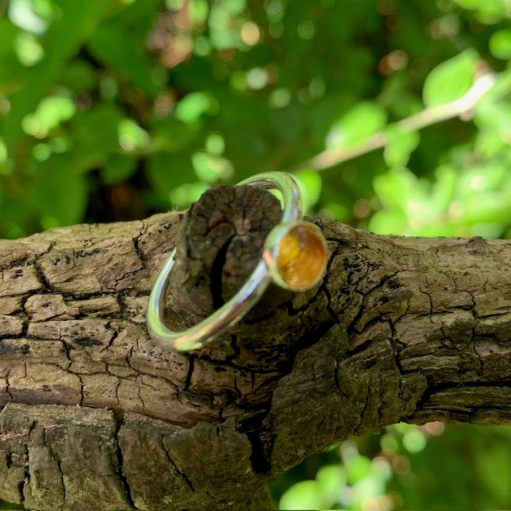 Little Citrine and sterling Silver Stacking Ring