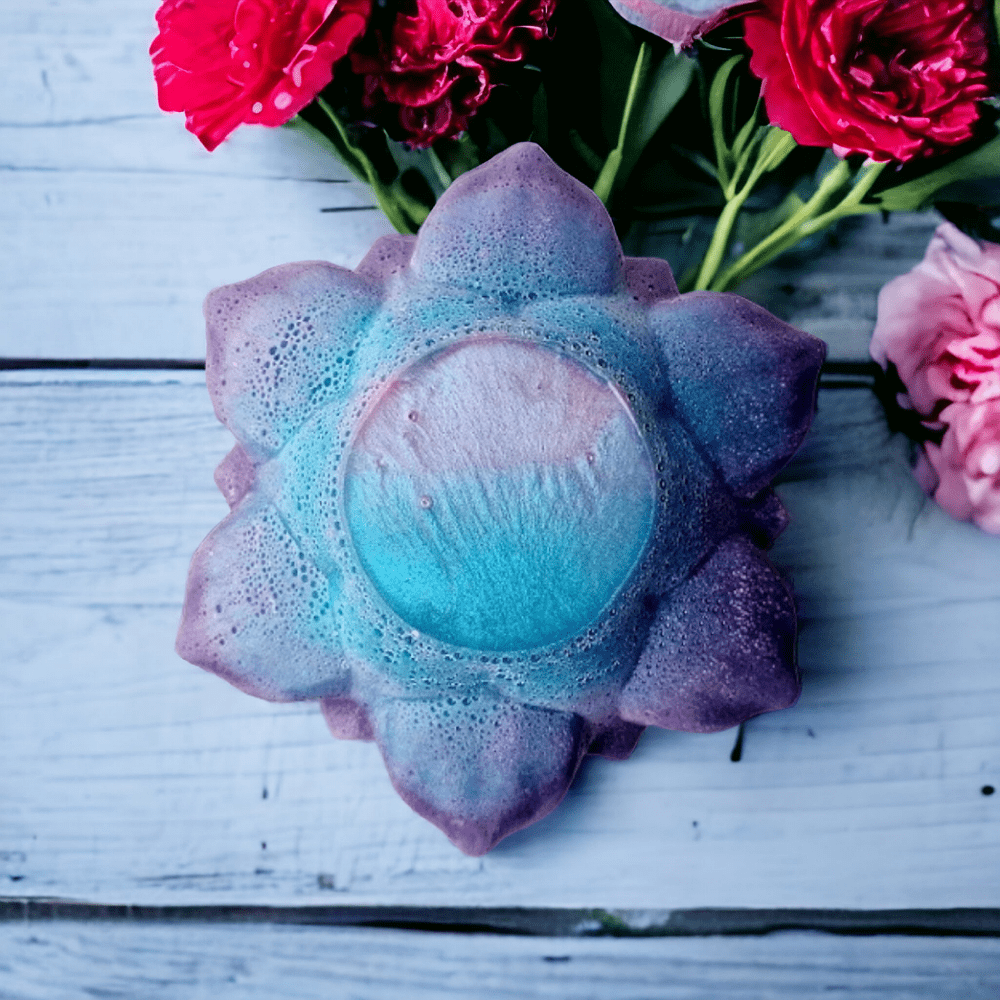 Lotus-trinket-dish-resin-purple teal