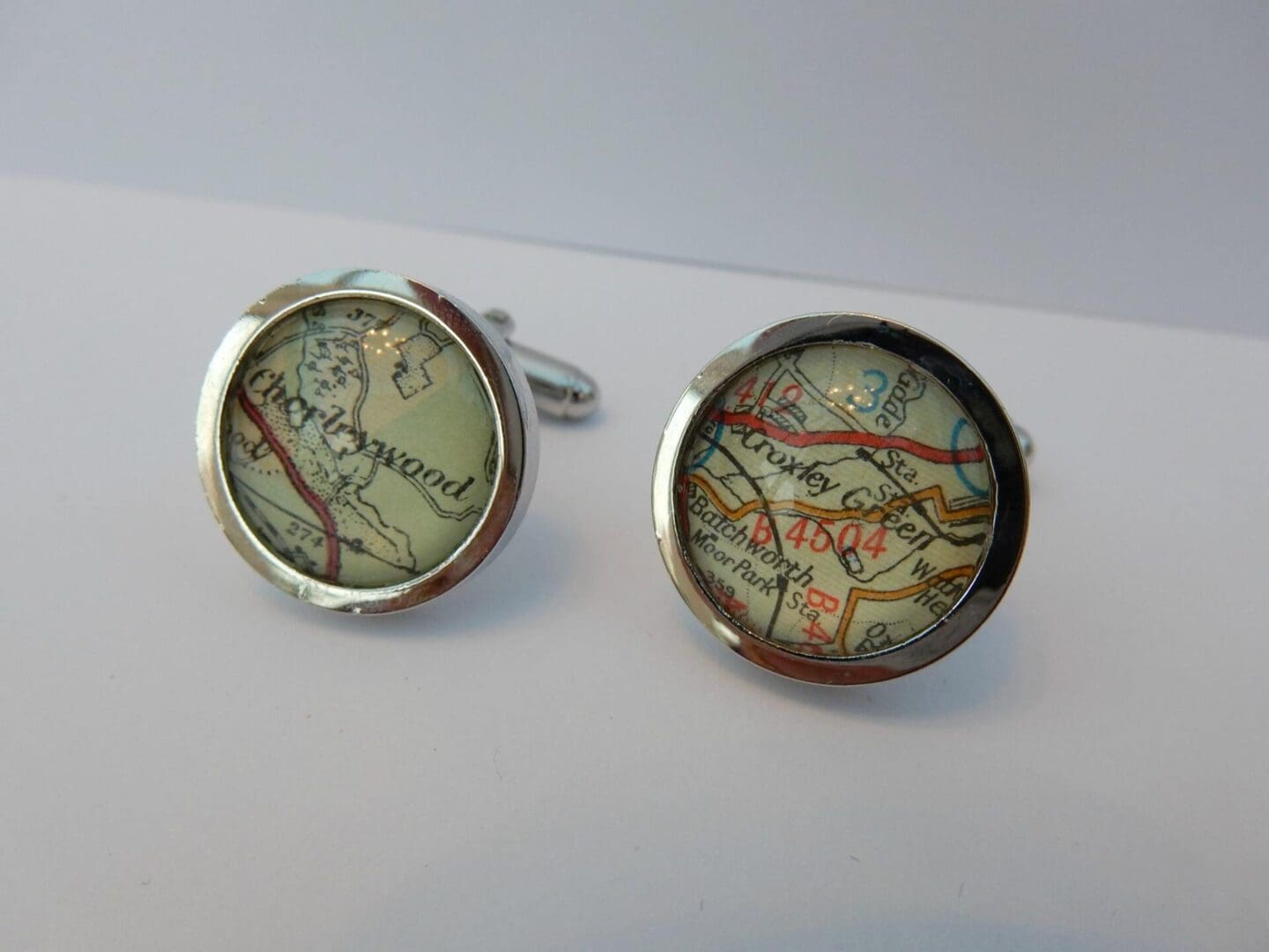 Unique custom map cufflinks personalised with your favourite locations.