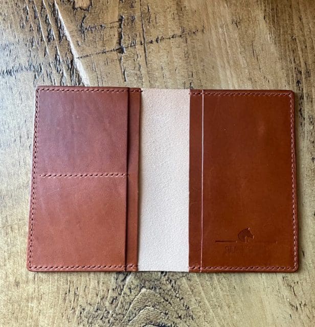 Leather passport holder wallet.