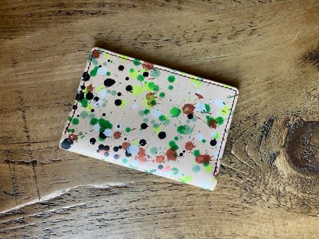 Limited edition painted leather passport wallet cover