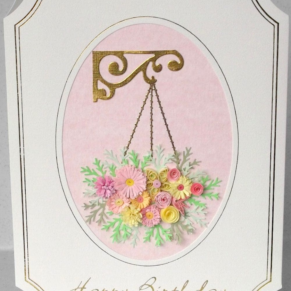 Handmade quilled birthday card for garden lover