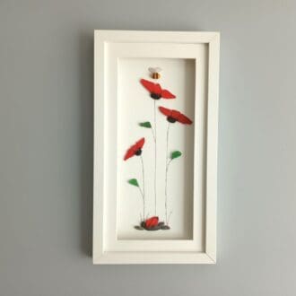 sea glass poppy floral wall art