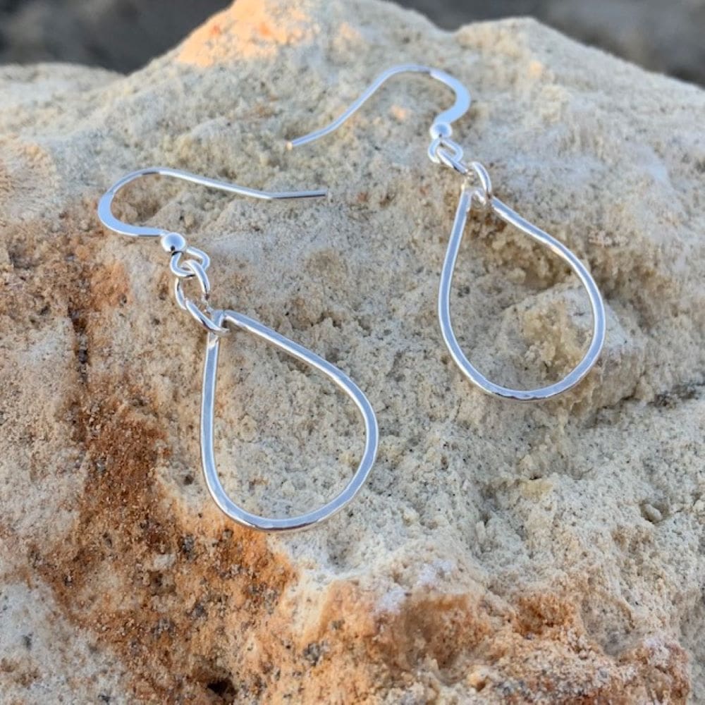 Sterling Silver Wire Tear Drop Earrings