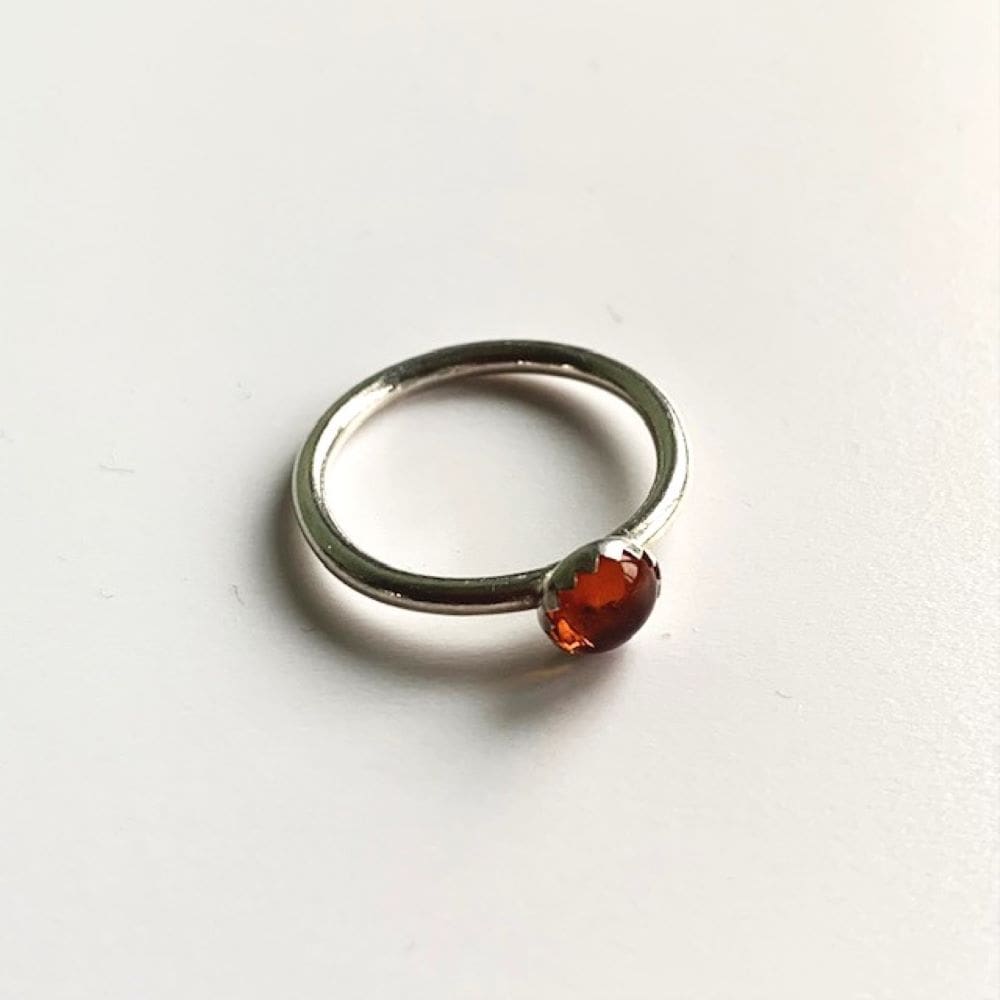 Sterling Silver and Amber Gemstone Ring