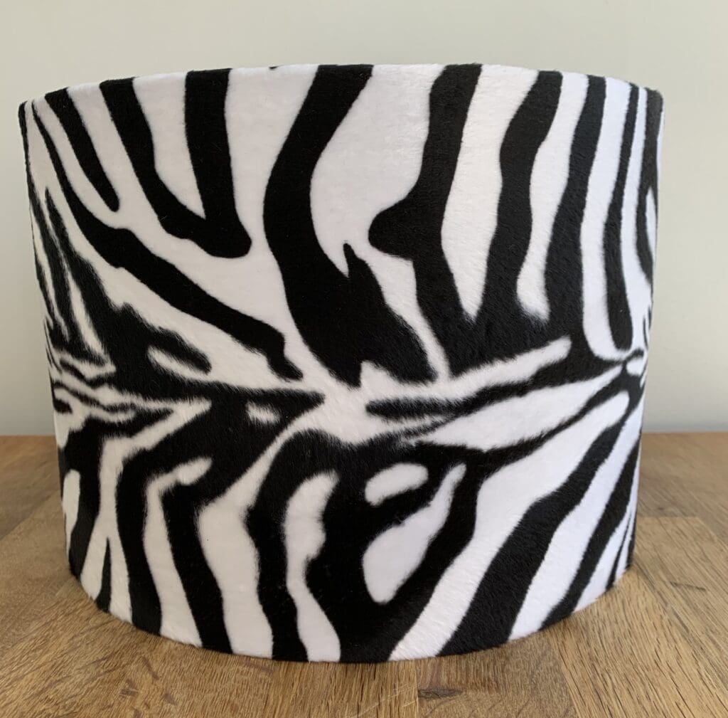 Zebra print store lamp shade