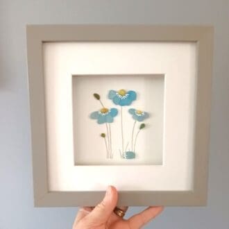 sea glass forget me not framed wall art