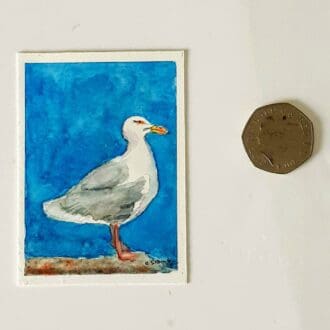 seagull aceo watercolour
