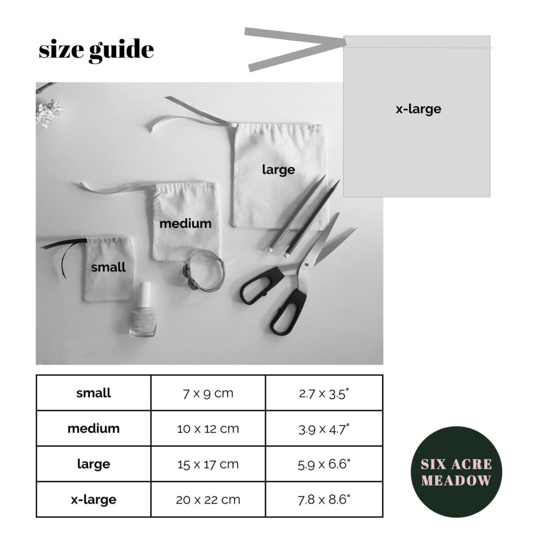 Pouch size guide