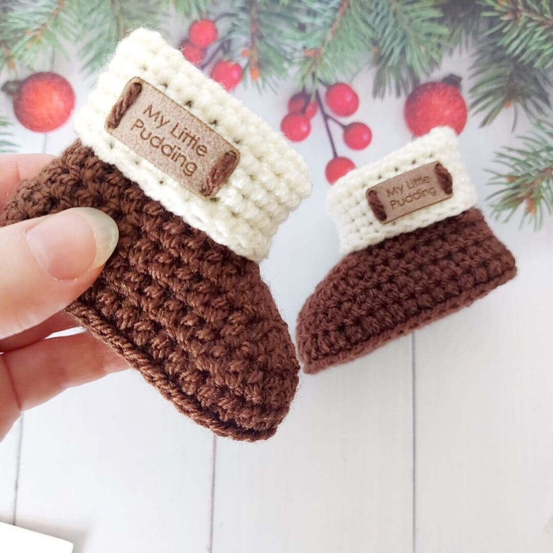 Newborn sales christmas booties