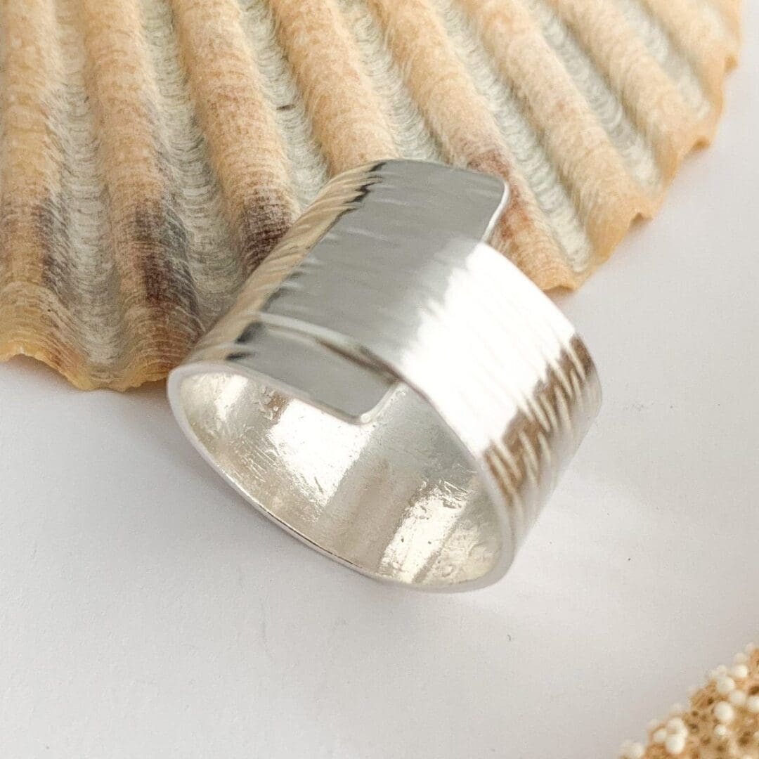 925 Sterling Silver Wrap Wide Ring