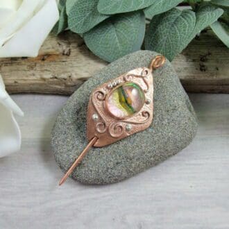 artisan-copper-and-dichroic-glass-shawl-pin