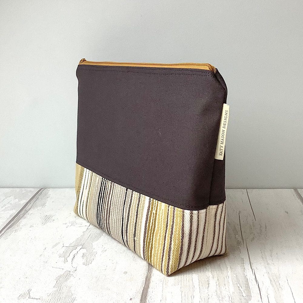 Brown and Mustard Cosmetic Bag