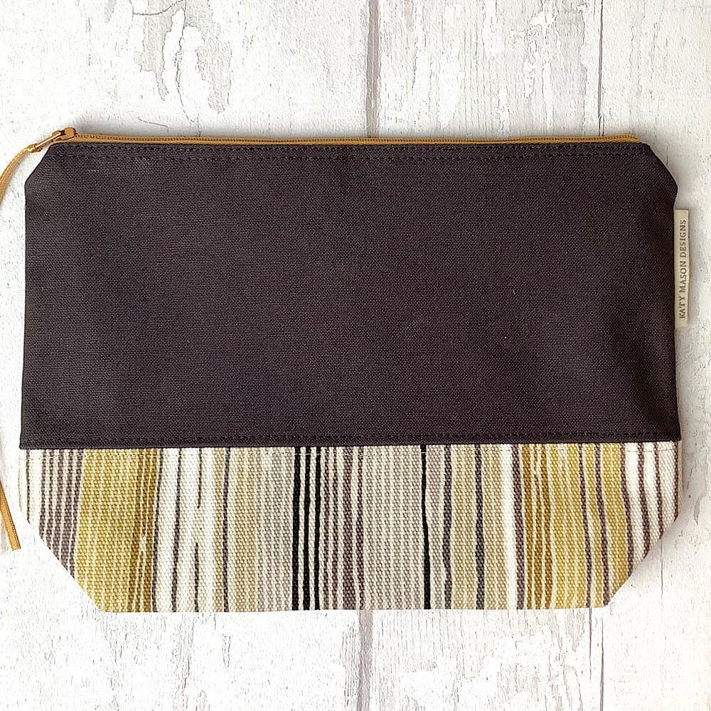 Brown and Mustard Cosmetic Bag