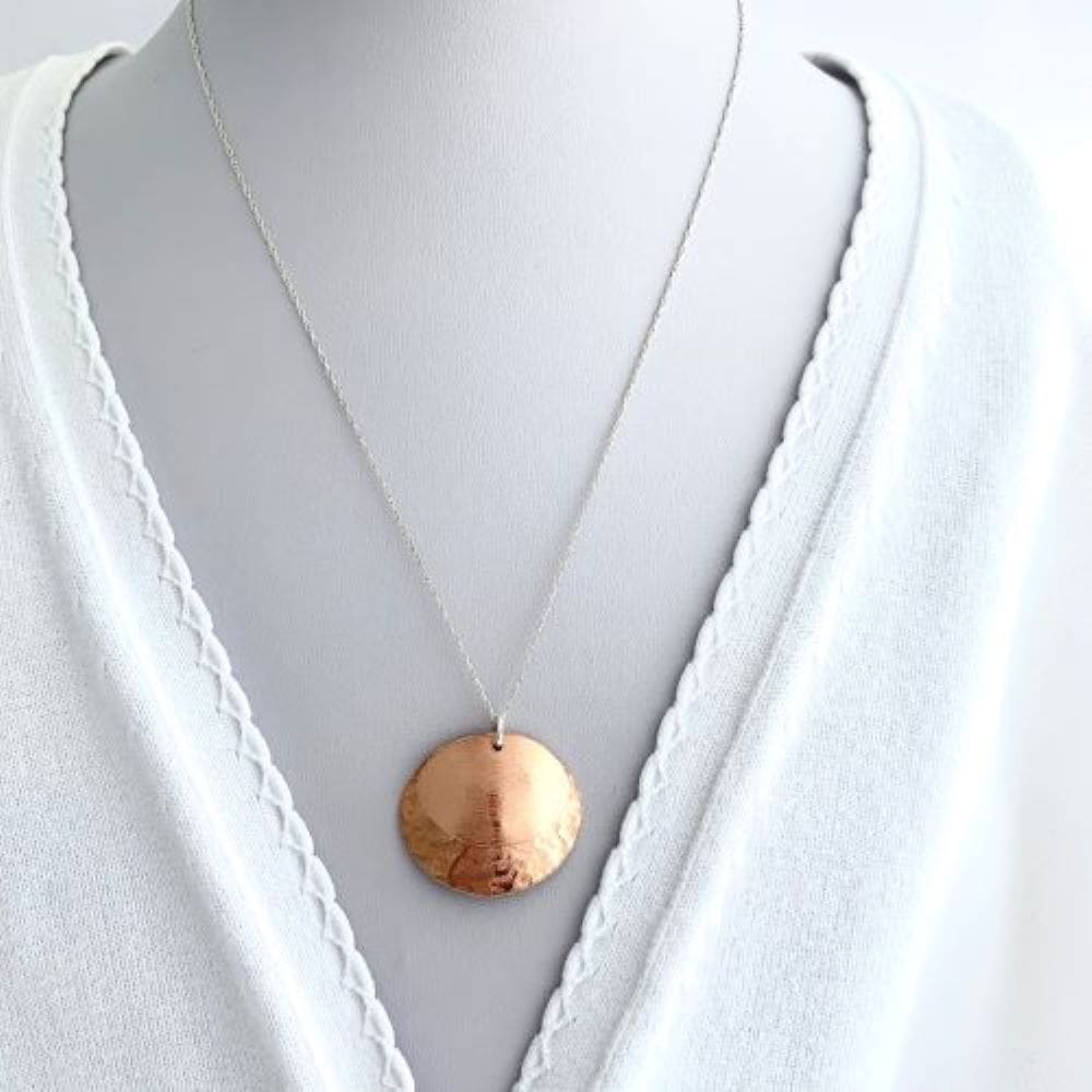 Copper Layered Oval Necklace