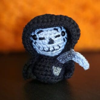 Grim Reaper Crochet Desktop Ornament for Halloween