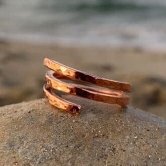 Hammered Copper Spiral Ring