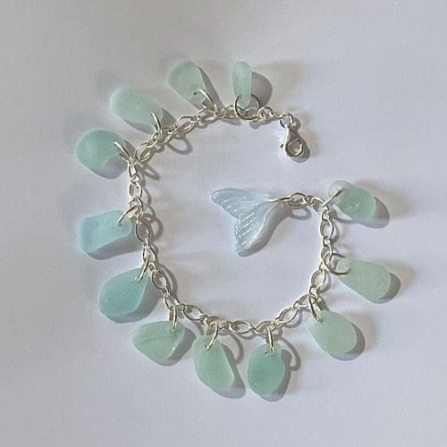 Beautiful Aqua Sea Glass Bracelet