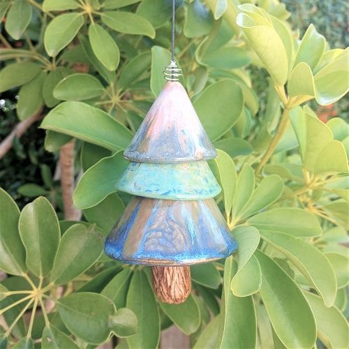 Hanging Ceramic Christmas Tree Wind Chime