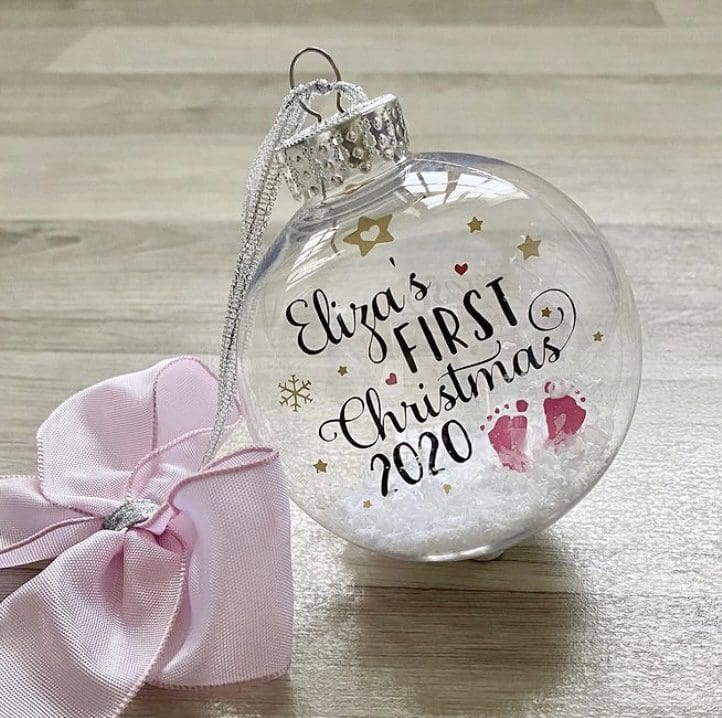 Personalised Baby's First Christmas 2023 Acrylic Bauble