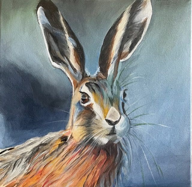 Hare picture Hand painted acrylic on canvas