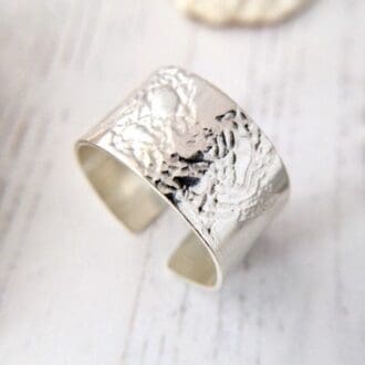 Lace Patterned Sterling Silver Open Ring