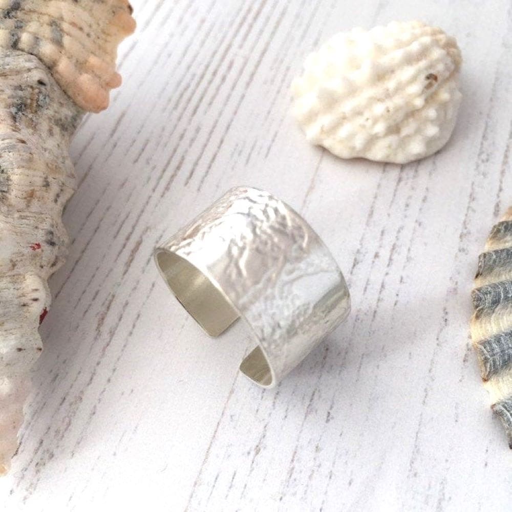 Patterned Open Sterling Silver Ring