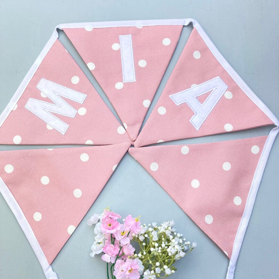 Personalised Pink Spotty Bunting