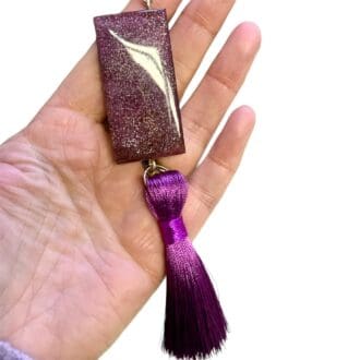 shimmer purple tassel necklace