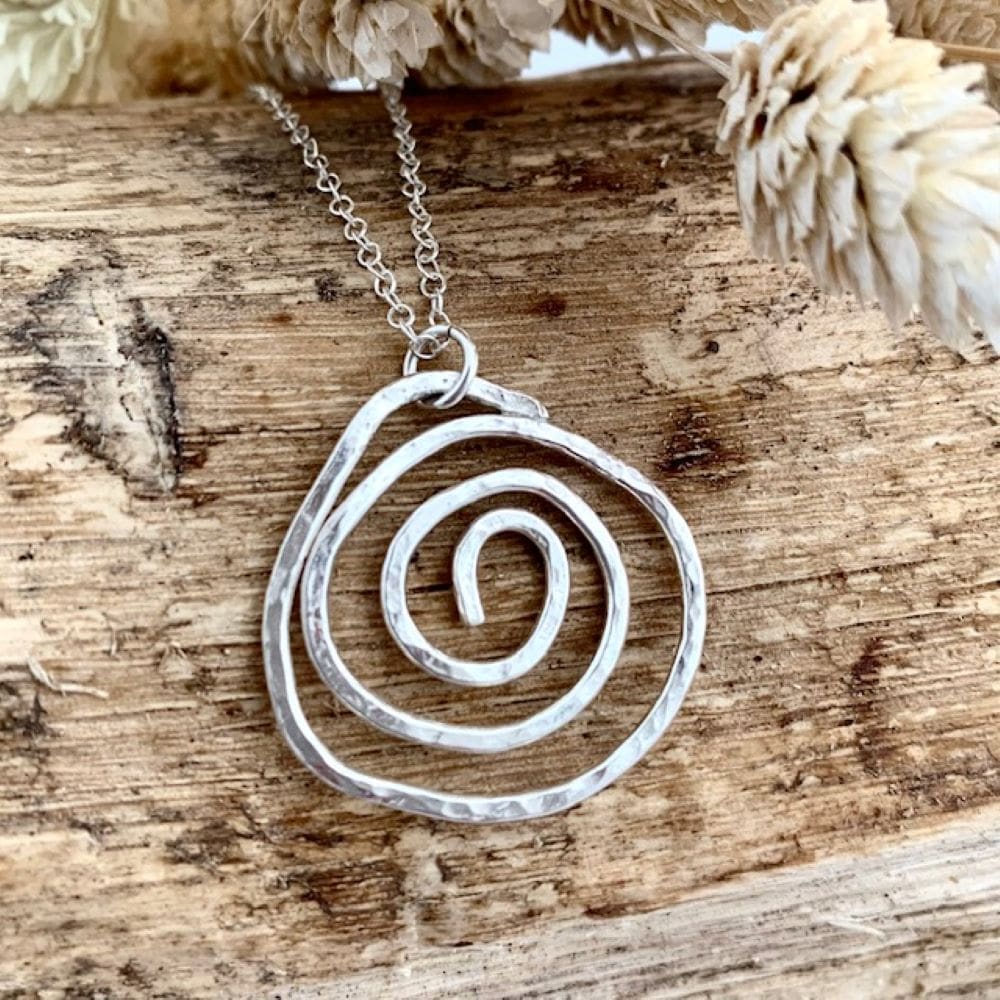 Sterling Silver Spiral Circle Pendant