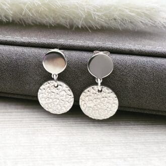 Front view of sterling silver dangle studs