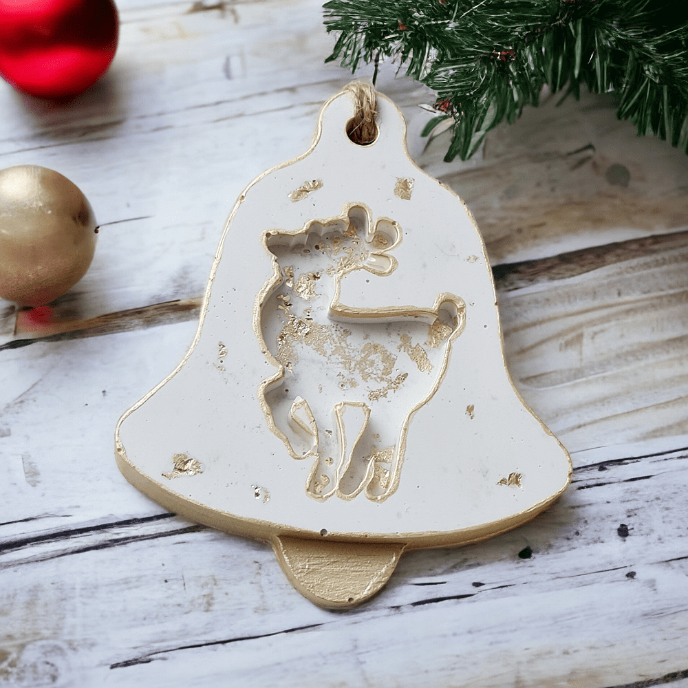 White-and-gold-bell-tree-ornament-Christmas