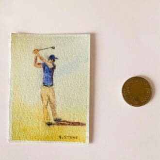 golfer aceo watercolour