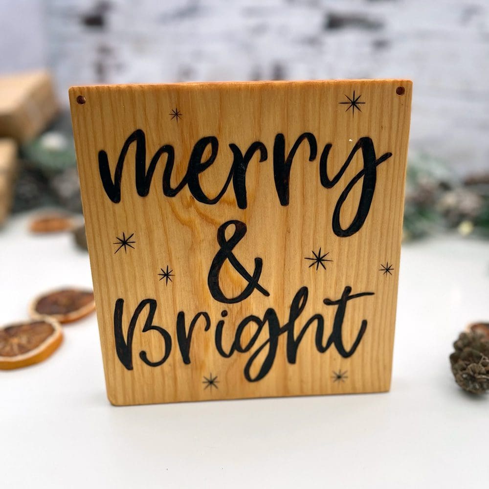 Christmas Sign - Merry and Bright