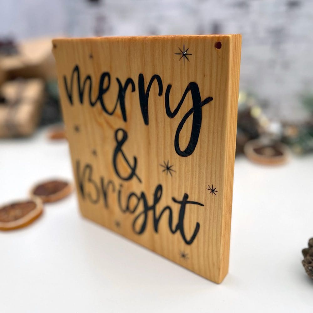 Christmas Sign - Merry and Bright