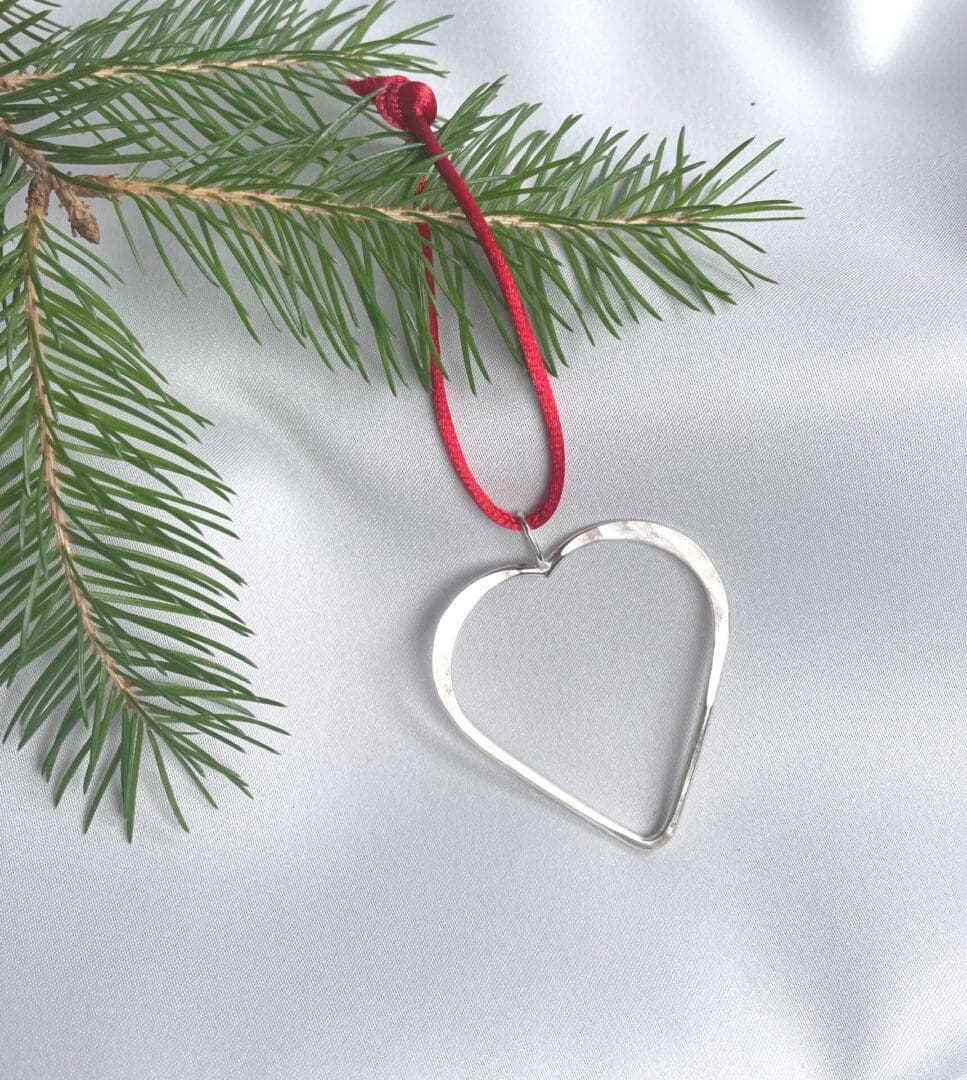 Silver heart Christmas decoration