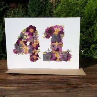 41st birthday card, numbers 41-49